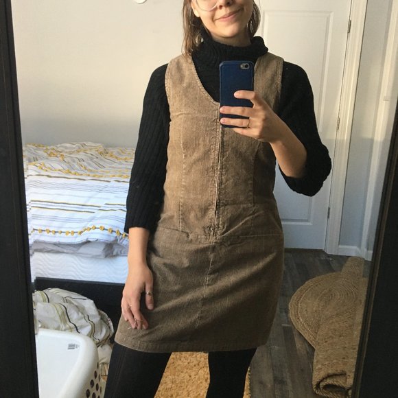 Cotton Ginny Beige/Brown Mini Dress - Picture 1 of 3